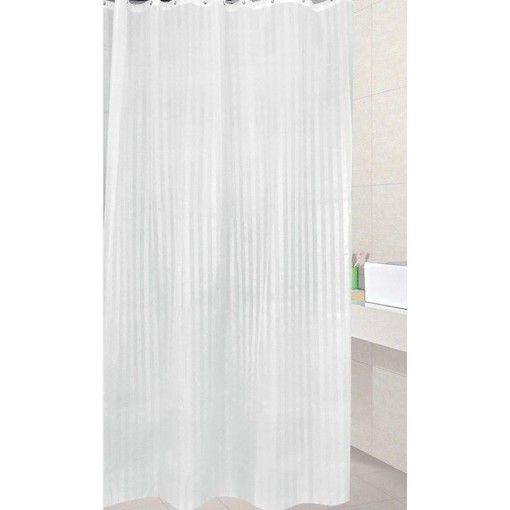 AQUALINE - Sprchový závěs 180x200cm, polyester, bílá ZP001