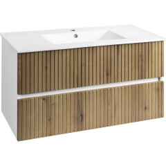 AQUALINE - PANEDA STRIP umyvadlová skříňka 99,5x55x45,2cm, dub emporio PN310