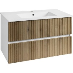 AQUALINE - PANEDA STRIP umyvadlová skříňka 89,5x55x45,2cm, dub emporio PN390