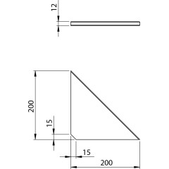 SAPHO - ABELINE rohová polička rockstone 200x200, bílá mat AE200-0101