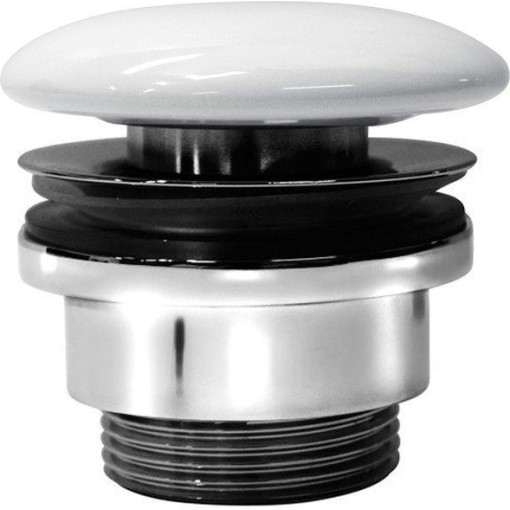 GSI umyvadlová výpust 5/4“, neuzavíratelná, keramická zátka, 5-65, bílá ExtraGlaze PVC11