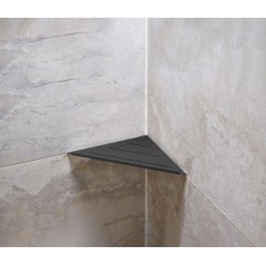 SAPHO - SMART rohová polička do spár 210x15x210, černá mat XJ615B