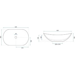 REA - Umyvadlo na desku Royal Lava 61x35 REA-U8597