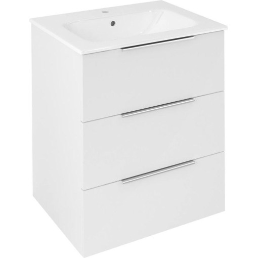 SAPHO - CIRASA umyvadlová skříňka 59,2x75x46cm, 3x zásuvka, bílá lesk CR631-3030