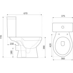 KERRA - WC kompakt Niagara Duo bez okraje (se sedátkem) 5907548115126