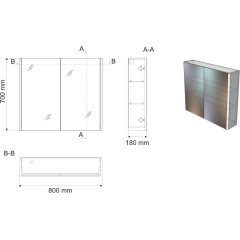 AQUALINE - DENEB galerka 80x70x18cm, bílá mat DN080