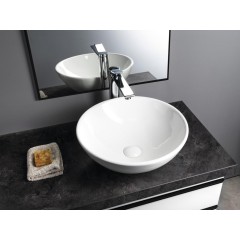 AQUALINE - Keramické umyvadlo na desku, Ø 40cm, bílá 40155