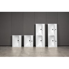 SAPHO - MARIA dvojumyvadlo, litý mramor, 120x46cm, bez otvoru, bílá MA120-0