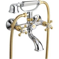 SAPHO - ANTEA nástěnná vanová baterie kompletní, chrom/zlato 3012