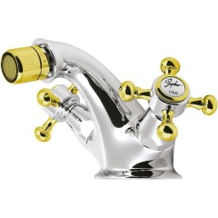 SAPHO - ANTEA stojánková bidetová baterie s výpustí, chrom/zlato 3182