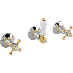 SAPHO - ANTEA podomítková sprchová baterie, 2 výstupy, chrom/zlato SET305-102