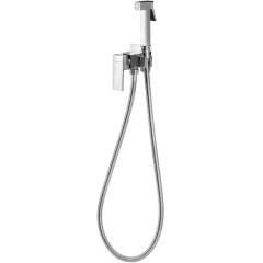 AQUALINE - Podomítková bidetová baterie se Stop sprškou, hadice 1,2m, hranatá, chrom SK301