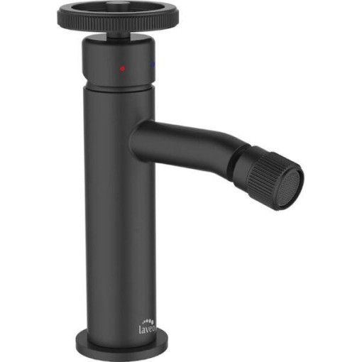 Laveo - Muro - stojánková bidetová baterie s výpustí, černá BAU_732D