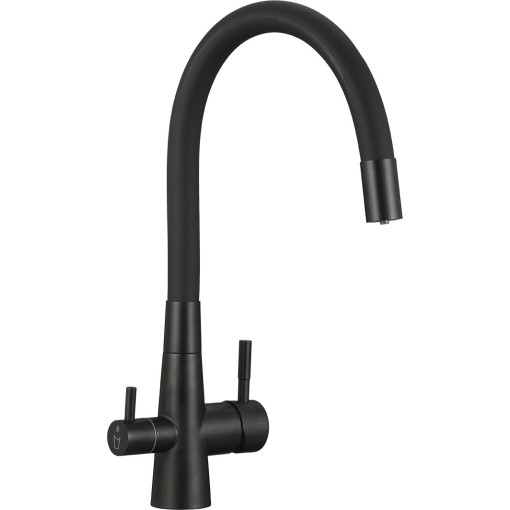 Laveo - Riveco - dřezová baterie s elastickým ramenem,, připojení k vodnímu filtru, černá BRI_B68D