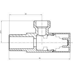 AQUALINE - Rohový kulový ventil 1/2"x3/8", hranatý, chrom 5318