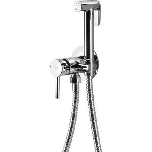 AQUALINE - Podomítková bidetová baterie se Stop sprškou, hadice 1,2m, kulatá, chrom SK302