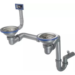 DEANTE - Sifon stainless nerez - Náhradní sifonová sada pro nerezový dřez, 1.5 - and 2 - bowl - 2" drain ZXY_9956