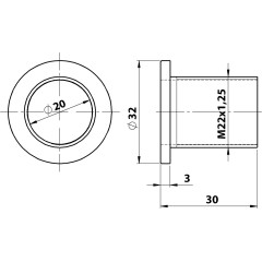 SAPHO - Krytka přepadu umyvadla Ø 32, černá 103100000195
