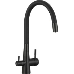 Laveo - Riveco - dřezová baterie s elastickým ramenem,, připojení k vodnímu filtru, černá BRI_B68D