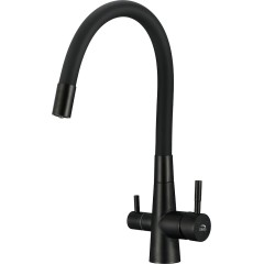 Laveo - Riveco - dřezová baterie s elastickým ramenem,, připojení k vodnímu filtru, černá BRI_B68D