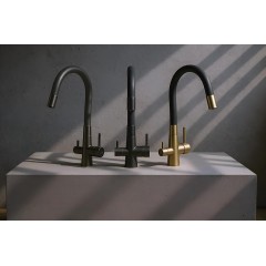 Laveo - Riveco - dřezová baterie s elastickým ramenem,, připojení k vodnímu filtru, černá BRI_B68D