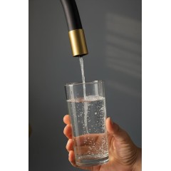 Laveo - Riveco - dřezová baterie s elastickým ramenem,, připojení k vodnímu filtru, černá BRI_B68D