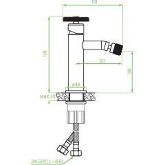 Laveo - Muro - stojánková bidetová baterie s výpustí, černá BAU_732D