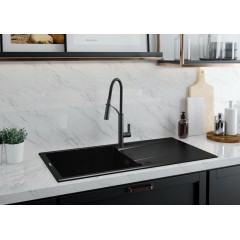DEANTE - Eridan černá - Granitový dřez s odkapávačem ZQE_N713