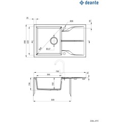 DEANTE - Andante beige - Granitový dřez s odkapávačem ZQN_5113