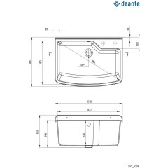 DEANTE - Garden šedá - Technický dřez, 1 - bowl - nástěnný ZYT_310B