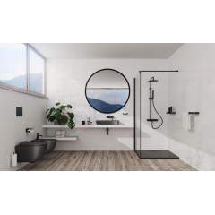 DEANTE - Correo antracit metalic - Granitová sprchová vanička, čtvercová, 90x90 cm KQR_T41B