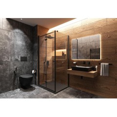 DEANTE - Correo antracit metalic - Granitová sprchová vanička, čtvercová, 90x90 cm KQR_T41B
