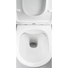 DEANTE - Kulatá bílá WC mísa, se sedátkem, bez okraje CGRD6ZPW