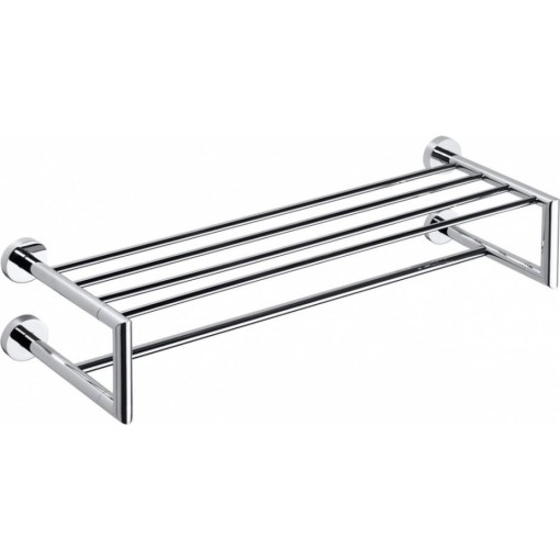 SAPHO - X-ROUND polička na ručníky dvojitá s hrazdou 600x160x225, chrom XR416