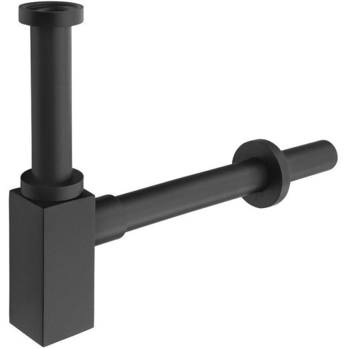 SAPHO - Umyvadlový sifon 5/4", odpad 32, hranatý, černá mat SI415