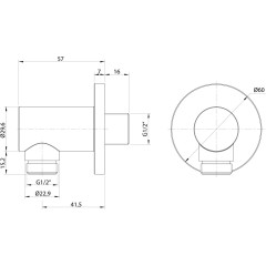 SAPHO - Vývod sprchy, kulatý, chrom 1205-01