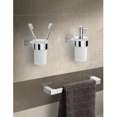 Gedy - PIRENEI dávkovač mýdla 110 ml, mléčné sklo, chrom PI8113