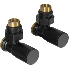 AQUALINE - C-START připojovací sada ventilů ruční rohová, černá mat SC237B