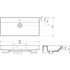 AQUALINE - PARLA keramické umyvadlo 80x38cm, bílá 9980