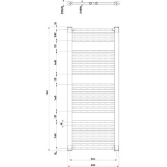 AQUALINE - DIRECT otopné těleso s bočním připojením 600x1320, černá mat ILR36B