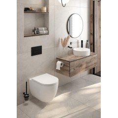 DEANTE - Kulatá bílá WC mísa, se sedátkem, bez okraje CGRD6ZPW