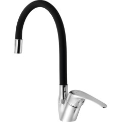 AQUALINE - KASIOPEA 35 stojánková dřezová baterie, flexibilní ramínko, chrom/černá mat 1107-65F