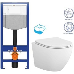 AKCE/SET - CERSANIT předstěnový instalační systém bez tlačítka + WC CERSANIT DESSE VORTEX /VÍROVÉ SPLACH/  + SEDÁTKO K97-526 X ES1