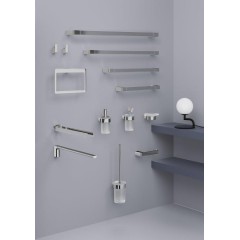 Gedy - PIRENEI WC štětka závěsná, mléčné sklo, chrom PI330313