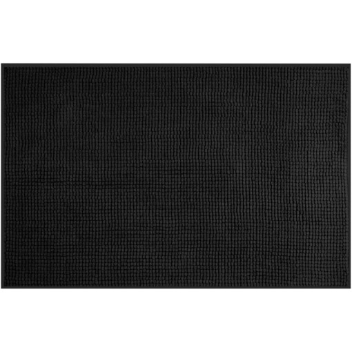 AQUALINE - CHENILL koupelnová předložka 50x80cm, 100% polyester, černá CH2014
