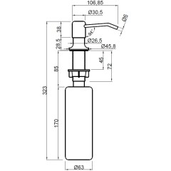 INVENA - Dávkovač mýdla SIMI, černá AA-22-004-J