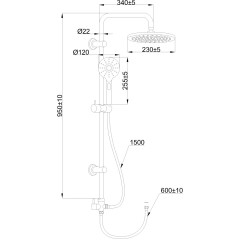 INVENA - Sprchový sloup černá AU-03-D04-C