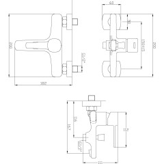 INVENA - Vanová baterie GLAMOUR včetně sprchového setu, měď BW-02-014-V