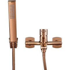 INVENA - Vanová baterie GLAMOUR včetně sprchového setu, měď BW-02-014-V