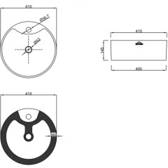 INVENA - Umyvadlo na desku GRANADA  41 cm,  kruhové ,CE-44-001-W)